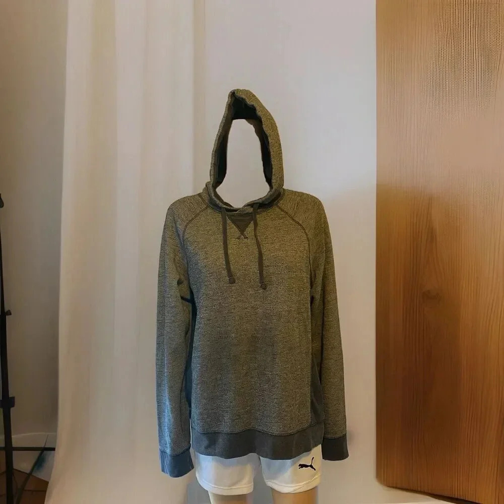 Urban Pipeline Drawstring Hoodie Sweatshirt Gray Pullover Unisex Sz M Y2K Gothic